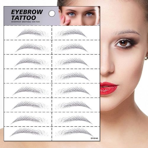 New 6D Eyebrow Stickers Realistic Eyebrow Water Transfer Printing Lazy Waterproof Makeup Tattoo Eyebrow Tattoo Stickers Fashionable