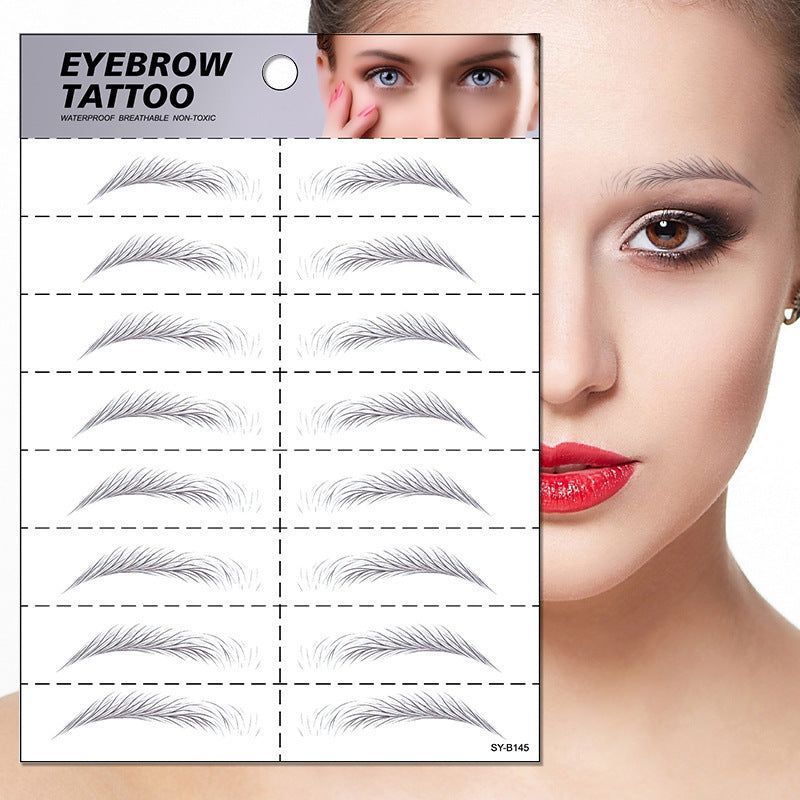 New 6D Eyebrow Stickers Realistic Eyebrow Water Transfer Printing Lazy Waterproof Makeup Tattoo Eyebrow Tattoo Stickers Fashionable