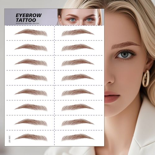 New 6D Eyebrow Stickers Realistic Eyebrow Water Transfer Printing Lazy Waterproof Makeup Tattoo Eyebrow Tattoo Stickers Fashionable