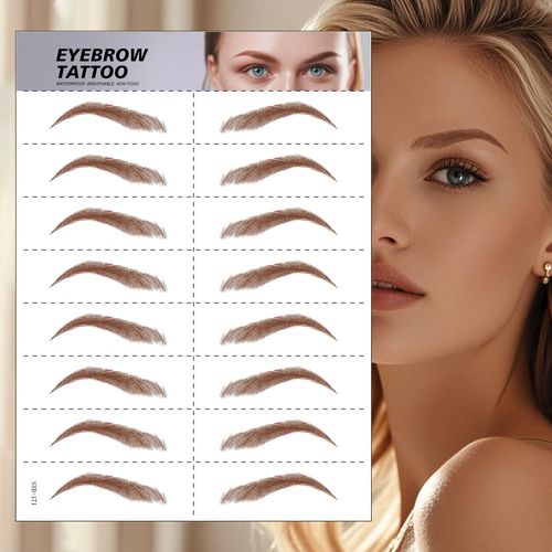 New 6D Eyebrow Stickers Realistic Eyebrow Water Transfer Printing Lazy Waterproof Makeup Tattoo Eyebrow Tattoo Stickers Fashionable