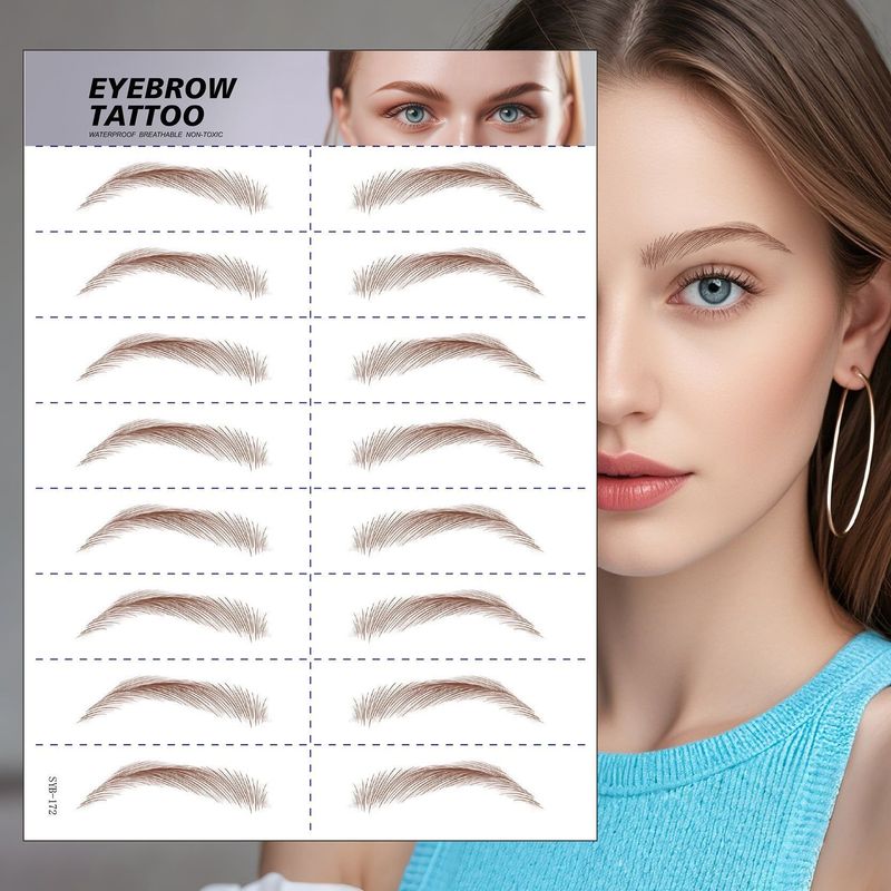 New 6D Eyebrow Stickers Realistic Eyebrow Water Transfer Printing Lazy Waterproof Makeup Tattoo Eyebrow Tattoo Stickers Fashionable