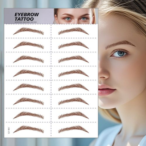New 6D Eyebrow Stickers Realistic Eyebrow Water Transfer Printing Lazy Waterproof Makeup Tattoo Eyebrow Tattoo Stickers Fashionable