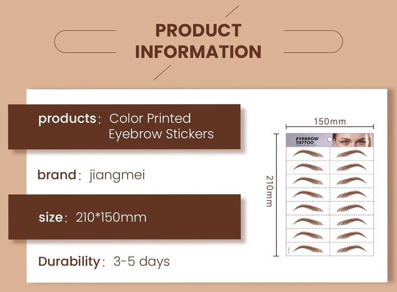 New 6D Eyebrow Stickers Realistic Eyebrow Water Transfer Printing Lazy Waterproof Makeup Tattoo Eyebrow Tattoo Stickers Fashionable