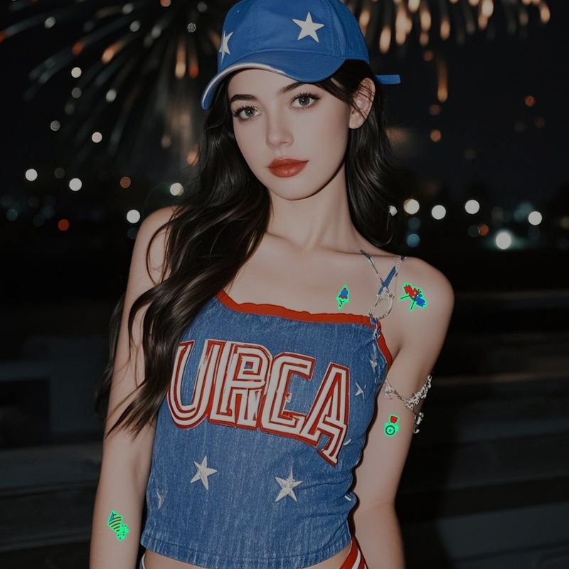New Luminous Independence Day Tattoo Sticker US Flag Waterproof Temporary Party Parade Holiday Party Sticker  Night light