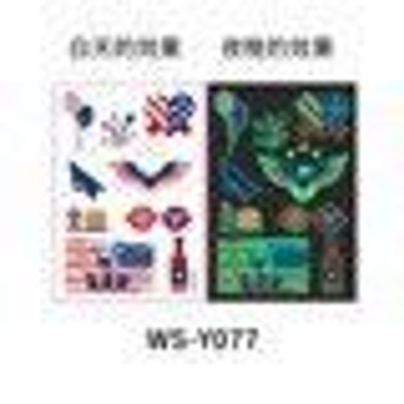 New Luminous Independence Day Tattoo Sticker US Flag Waterproof Temporary Party Parade Holiday Party Sticker  Night light