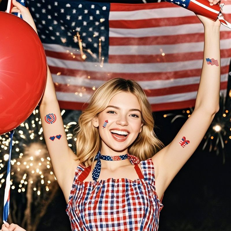 New American Independence Day Tattoo Sticker Holiday Party Party Event Gift Creative Disposable Tattoo Sticker Fashion