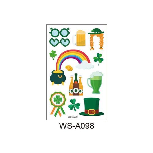 New St. Patrick's Clover Tattoo Sticker Irish National Day Children's Party Disposable Decorative Sticker  Fashion
