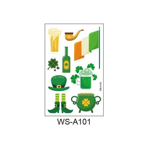 New St. Patrick's Clover Tattoo Sticker Irish National Day Children's Party Disposable Decorative Sticker  Fashion