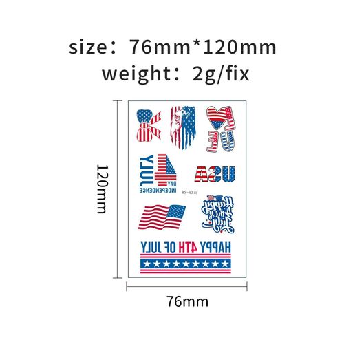 New Independence Day American Flag Tattoo Sticker Festival Party Event Waterproof Temporary Sticker Fashion