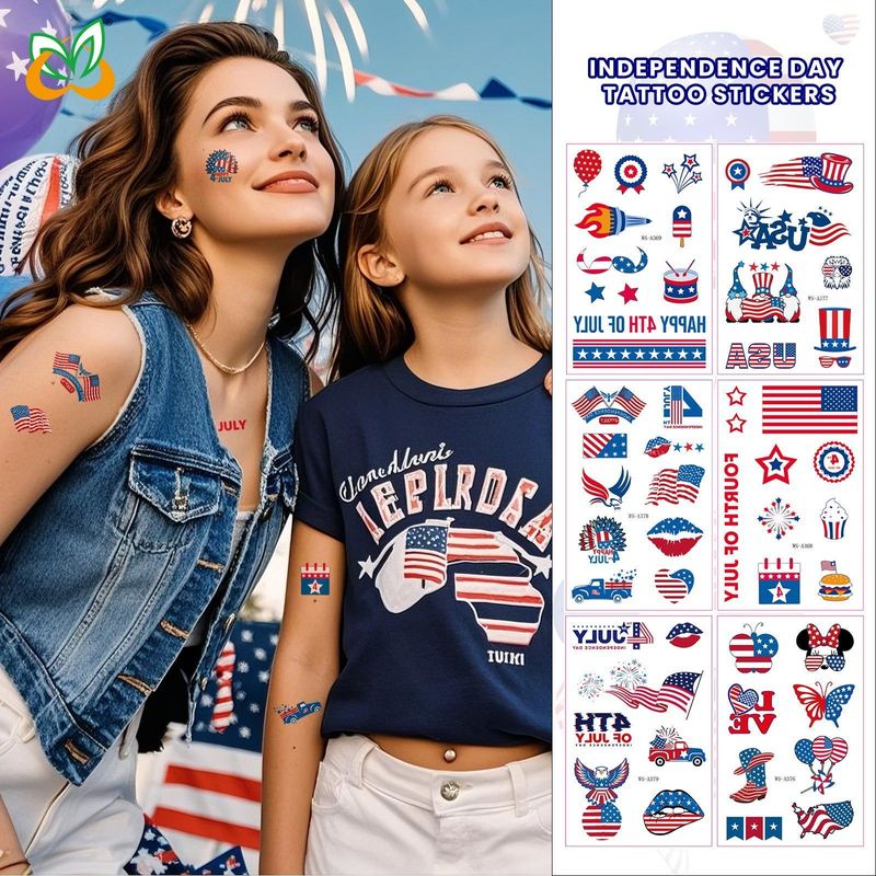 New Independence Day American Flag Tattoo Sticker Festival Party Event Waterproof Temporary Sticker Fashion