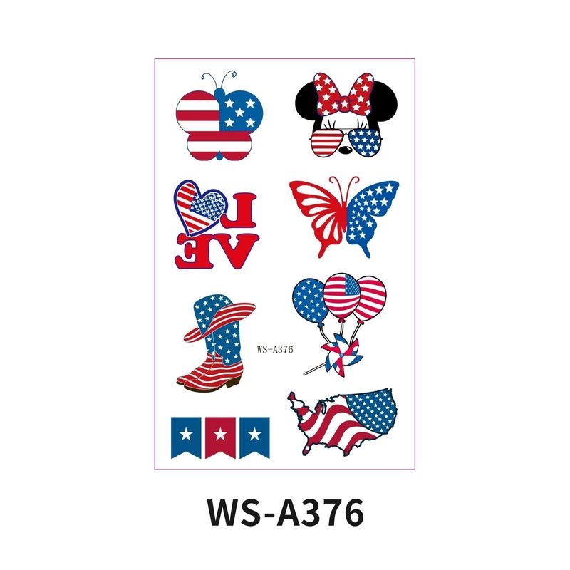 New Independence Day American Flag Tattoo Sticker Festival Party Event Waterproof Temporary Sticker Fashion