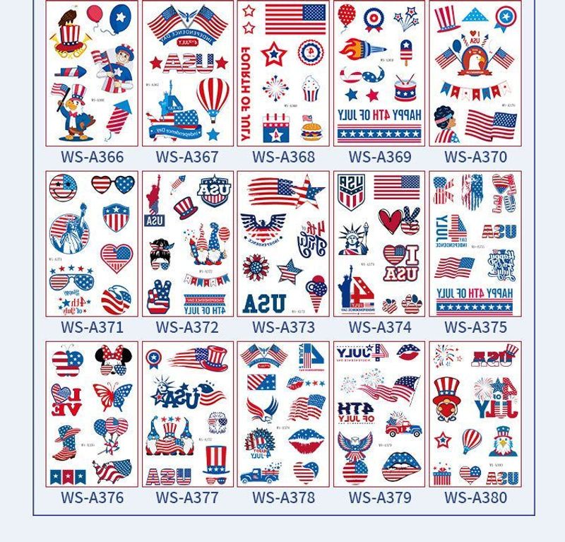 New Independence Day American Flag Tattoo Sticker Festival Party Event Waterproof Temporary Sticker Fashion