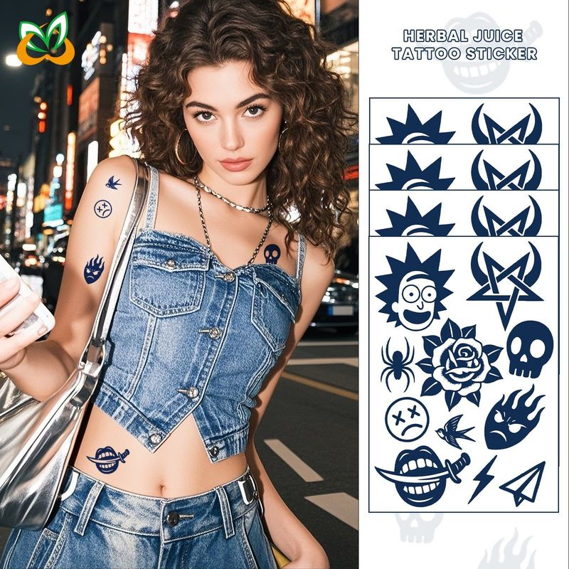 Herbal Juice Tattoo Sticker Semi-permanent Non-reflective Artificial Flower Arm Tattoo Sticker For Men And Women