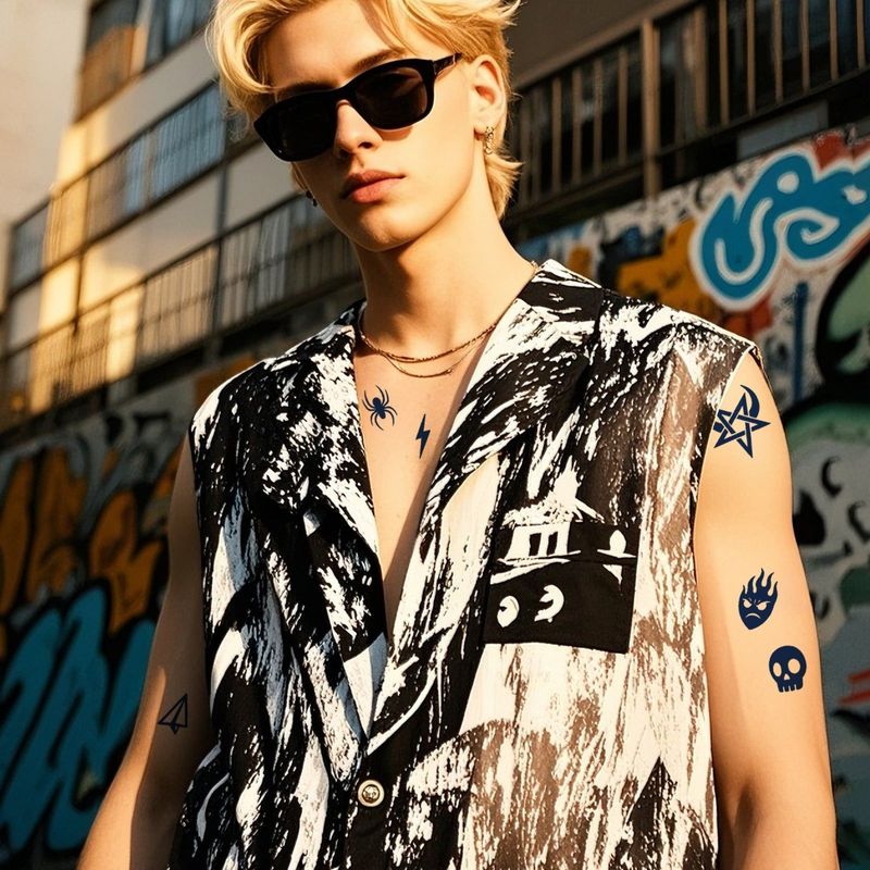 Herbal Juice Tattoo Sticker Semi-permanent Non-reflective Artificial Flower Arm Tattoo Sticker For Men And Women