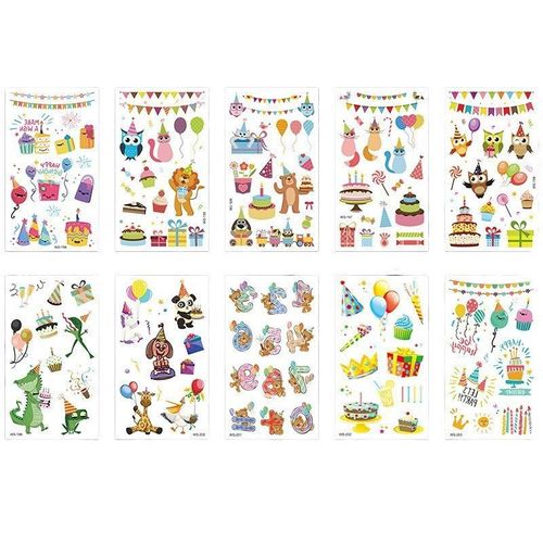 New Children's Cartoon Birthday Party Tattoo Sticker Boys' And Girls' Year-old Activity Arm Face Egg Sticker Fashion