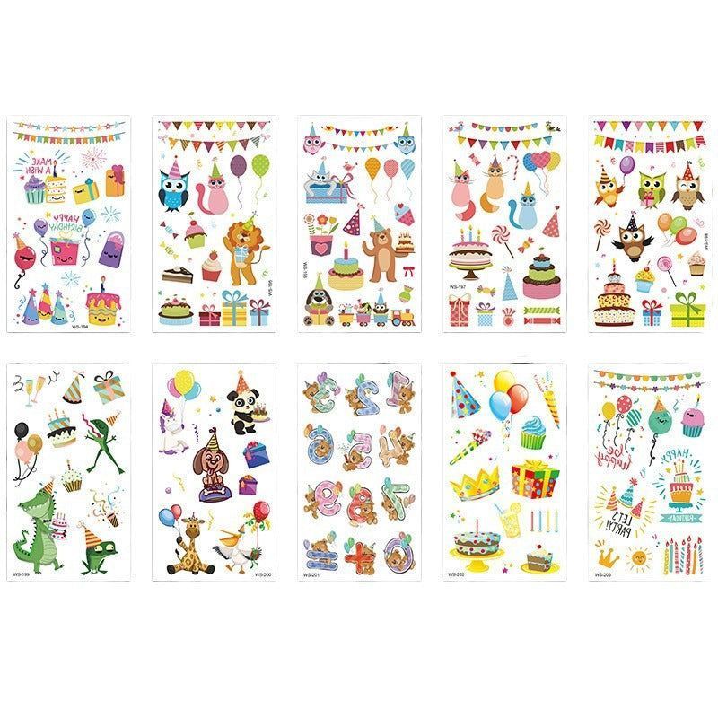 New Children's Cartoon Birthday Party Tattoo Sticker Boys' And Girls' Year-old Activity Arm Face Egg Sticker Fashion