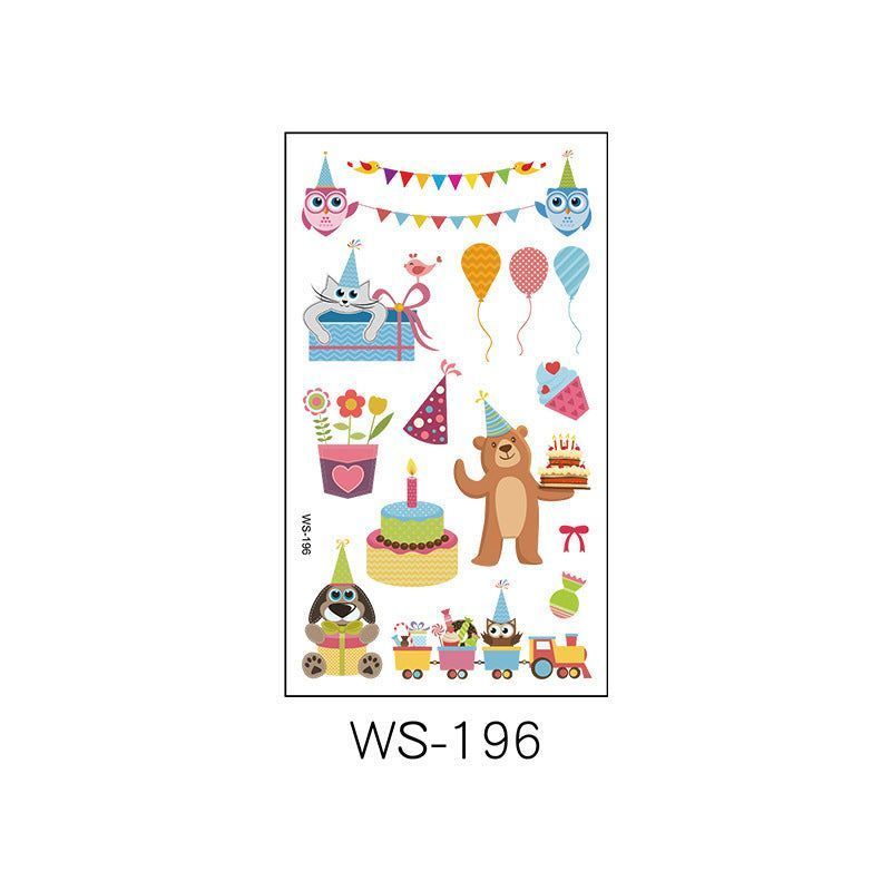 New Children's Cartoon Birthday Party Tattoo Sticker Boys' And Girls' Year-old Activity Arm Face Egg Sticker Fashion