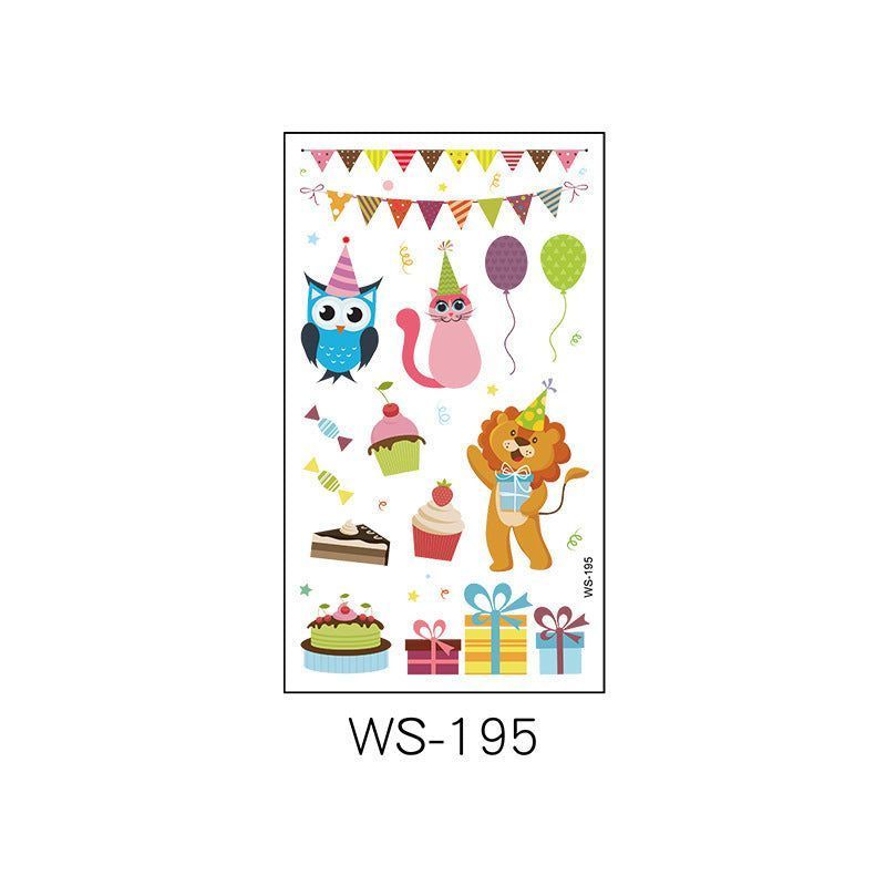 New Children's Cartoon Birthday Party Tattoo Sticker Boys' And Girls' Year-old Activity Arm Face Egg Sticker Fashion