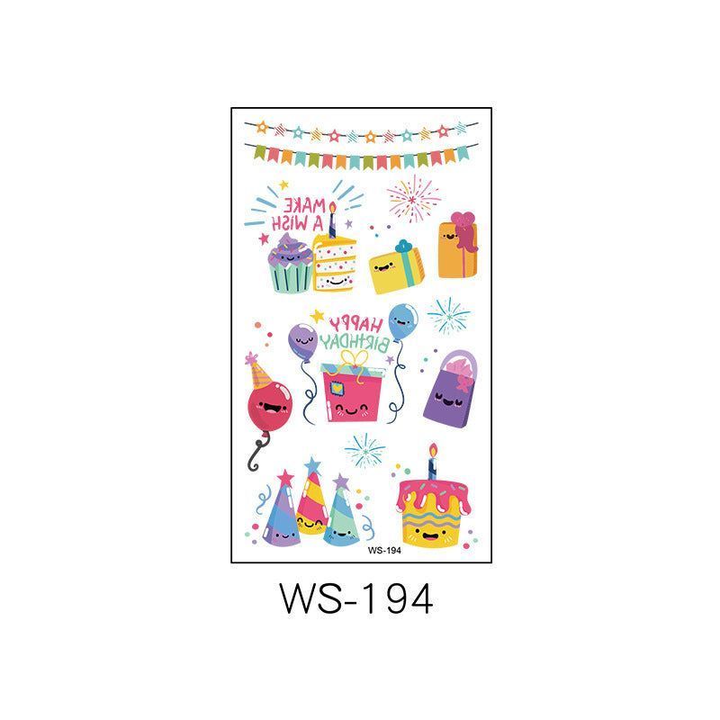 New Children's Cartoon Birthday Party Tattoo Sticker Boys' And Girls' Year-old Activity Arm Face Egg Sticker Fashion