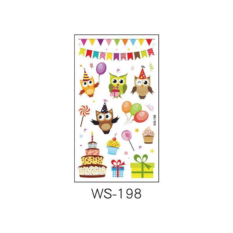 New Children's Cartoon Birthday Party Tattoo Sticker Boys' And Girls' Year-old Activity Arm Face Egg Sticker Fashion