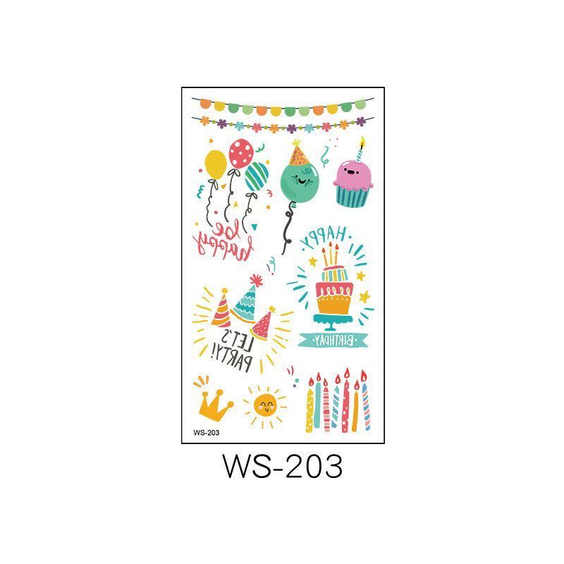 New Children's Cartoon Birthday Party Tattoo Sticker Boys' And Girls' Year-old Activity Arm Face Egg Sticker Fashion