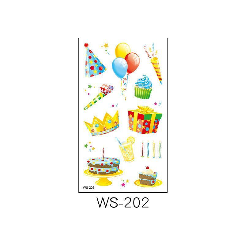 New Children's Cartoon Birthday Party Tattoo Sticker Boys' And Girls' Year-old Activity Arm Face Egg Sticker Fashion