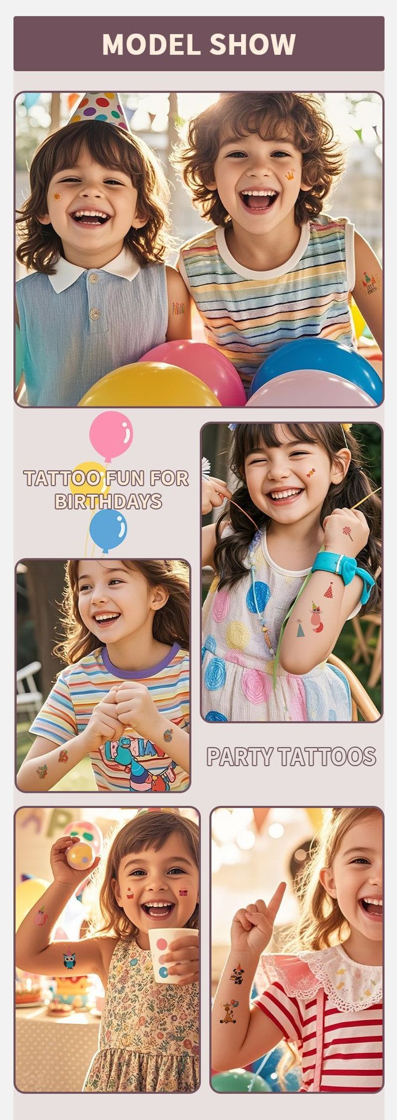 New Children's Cartoon Birthday Party Tattoo Sticker Boys' And Girls' Year-old Activity Arm Face Egg Sticker Fashion