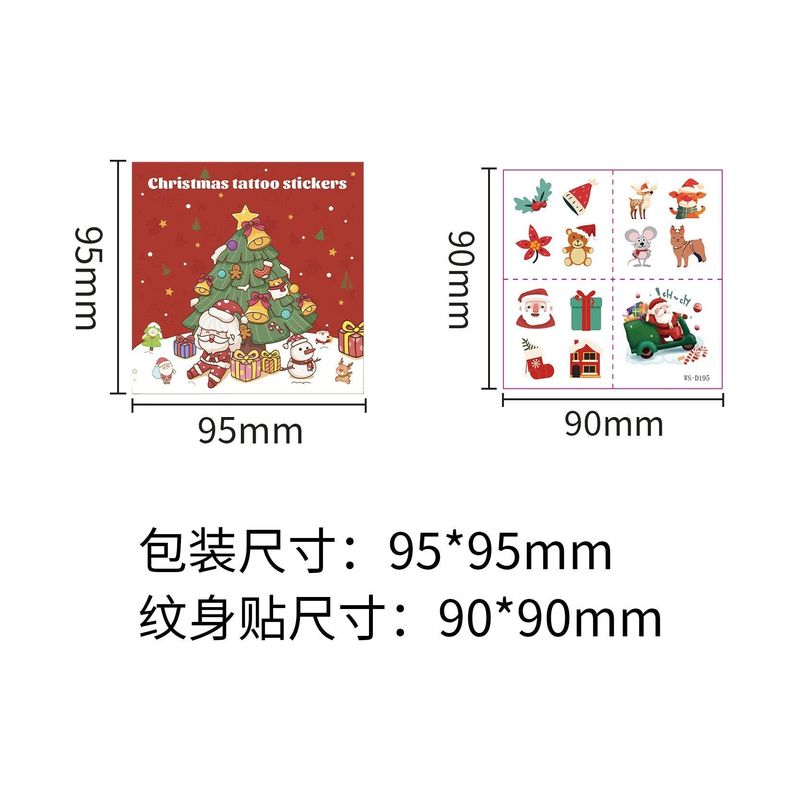 New Cartoon Christmas Suit Tattoo Sticker Children Holiday Party Waterproof Sticker Suit