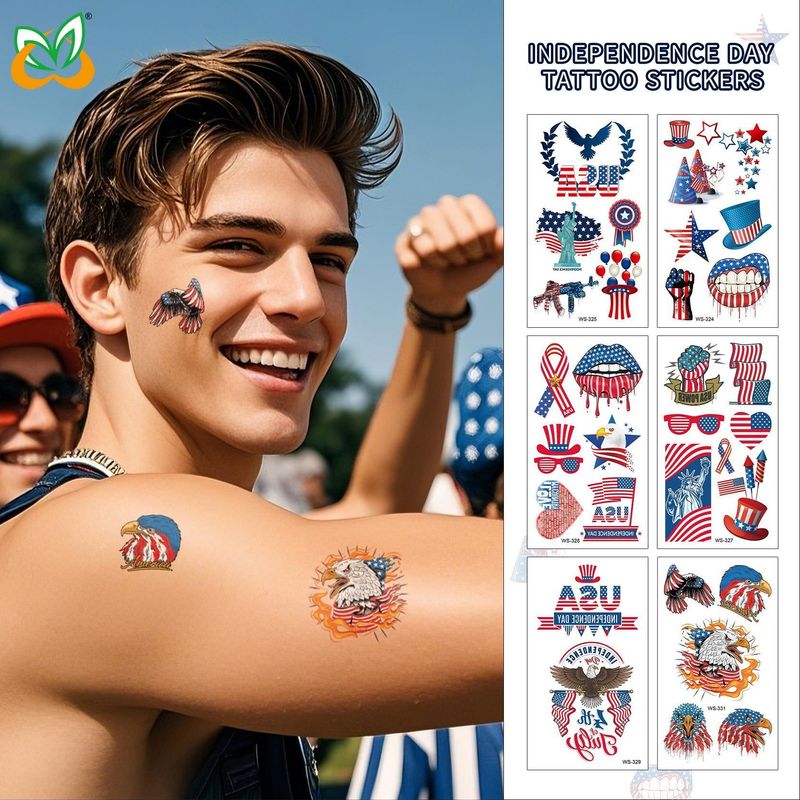 US Flag Independence Day Tattoo Holiday Party Party Waterproof Sweat Temporary Decoration Tattoo  Fashion