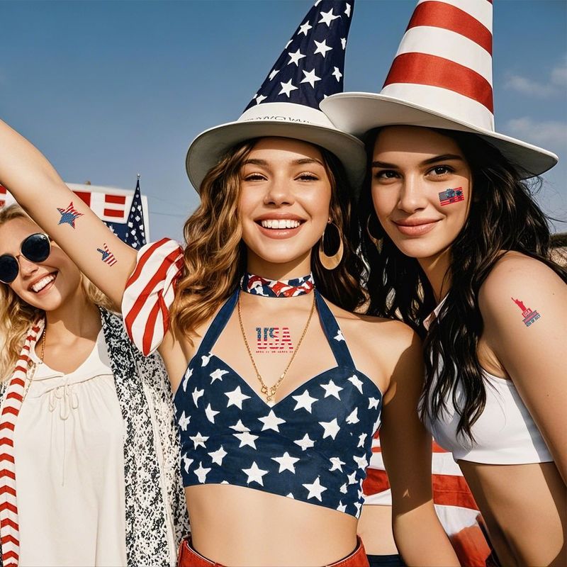 US Flag Independence Day Tattoo Holiday Party Party Waterproof Sweat Temporary Decoration Tattoo  Fashion