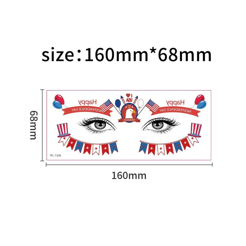 New American Flag Makeup Tattoo Sticker Independence Day Party Theme Painted Face Waterproof Tattoo Sticker Fashion