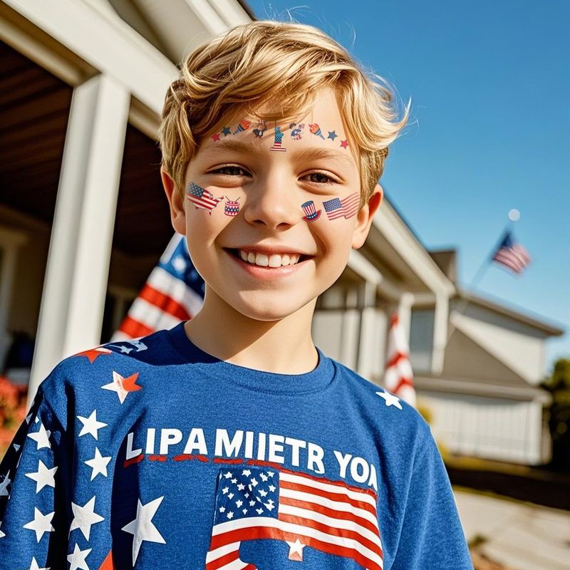 New American Flag Makeup Tattoo Sticker Independence Day Party Theme Painted Face Waterproof Tattoo Sticker Fashion