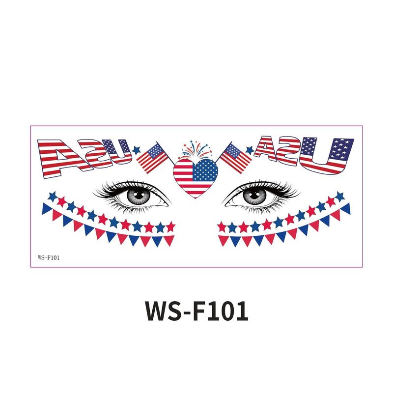 New American Flag Makeup Tattoo Sticker Independence Day Party Theme Painted Face Waterproof Tattoo Sticker Fashion