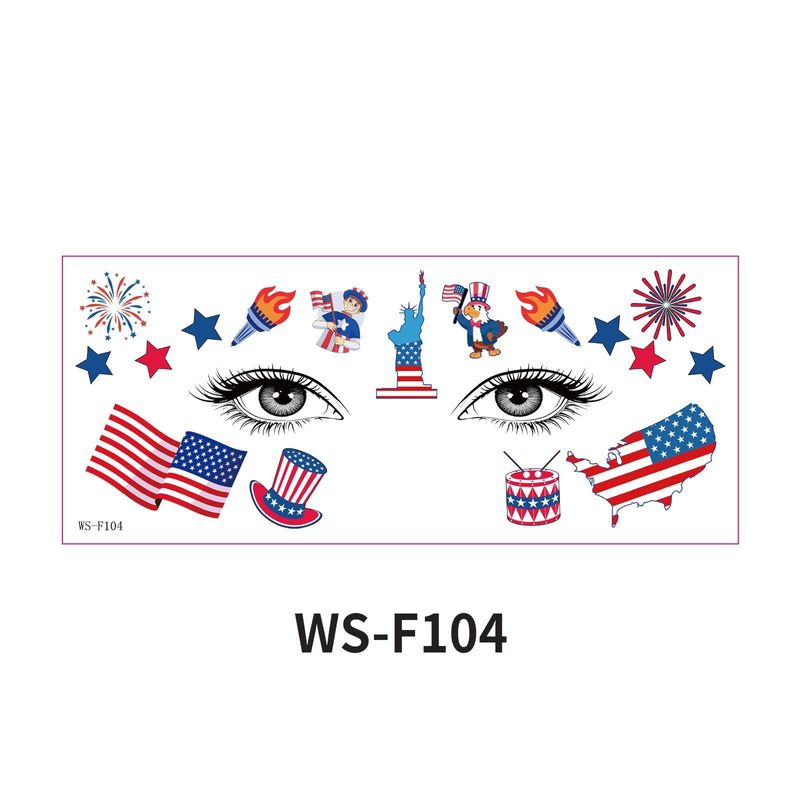 New American Flag Makeup Tattoo Sticker Independence Day Party Theme Painted Face Waterproof Tattoo Sticker Fashion