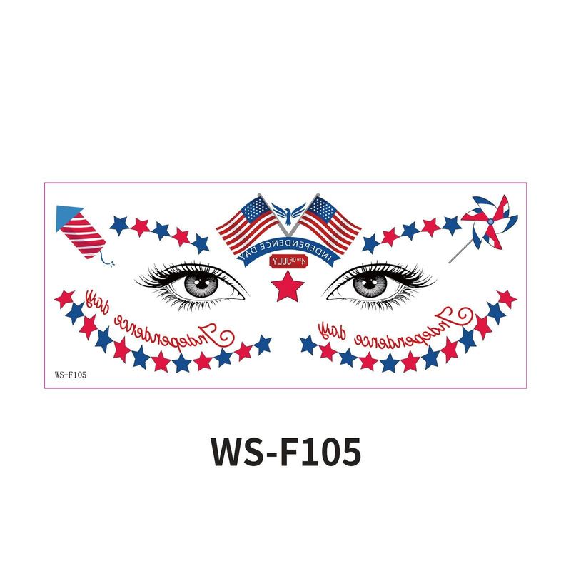 New American Flag Makeup Tattoo Sticker Independence Day Party Theme Painted Face Waterproof Tattoo Sticker Fashion