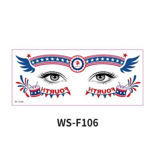New American Flag Makeup Tattoo Sticker Independence Day Party Theme Painted Face Waterproof Tattoo Sticker Fashion