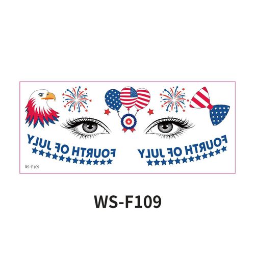 New American Flag Makeup Tattoo Sticker Independence Day Party Theme Painted Face Waterproof Tattoo Sticker Fashion