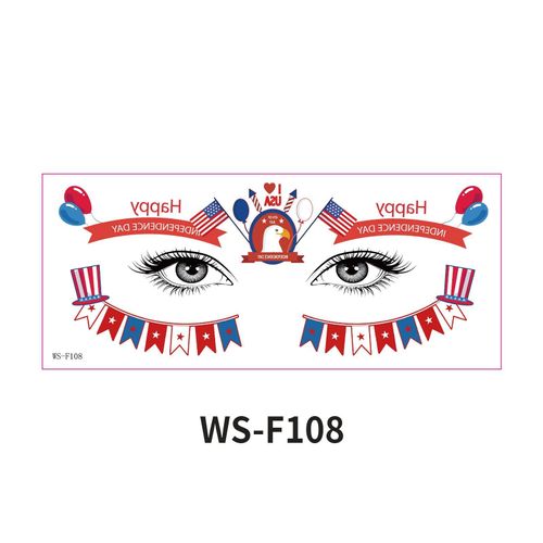 New American Flag Makeup Tattoo Sticker Independence Day Party Theme Painted Face Waterproof Tattoo Sticker Fashion