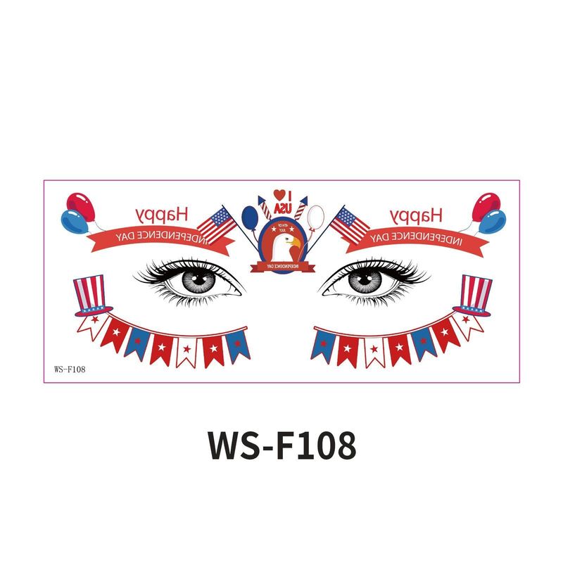 New American Flag Makeup Tattoo Sticker Independence Day Party Theme Painted Face Waterproof Tattoo Sticker Fashion