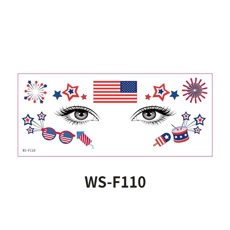 New American Flag Makeup Tattoo Sticker Independence Day Party Theme Painted Face Waterproof Tattoo Sticker Fashion