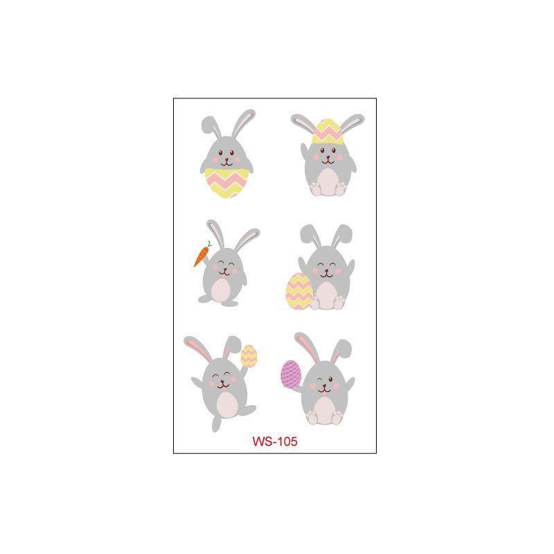 New Children Easter Tattoo Sticker Rabbit Egg Holiday Party Disposable Tattoo Sticker  Fashion