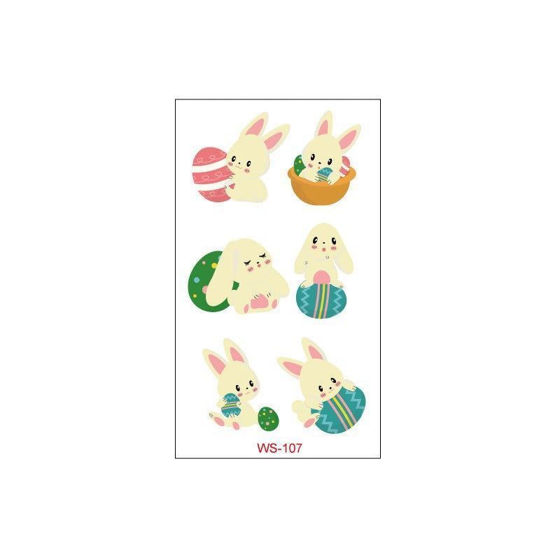 New Children Easter Tattoo Sticker Rabbit Egg Holiday Party Disposable Tattoo Sticker  Fashion