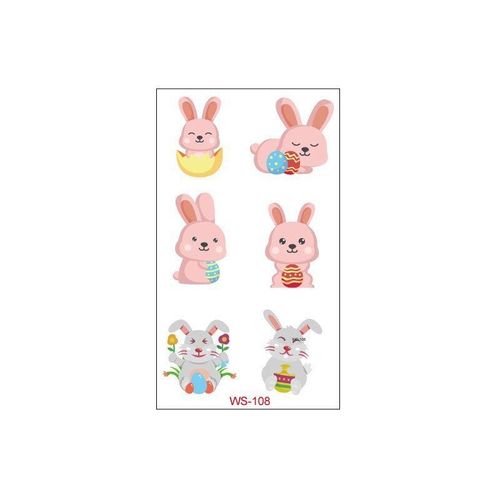 New Children Easter Tattoo Sticker Rabbit Egg Holiday Party Disposable Tattoo Sticker  Fashion