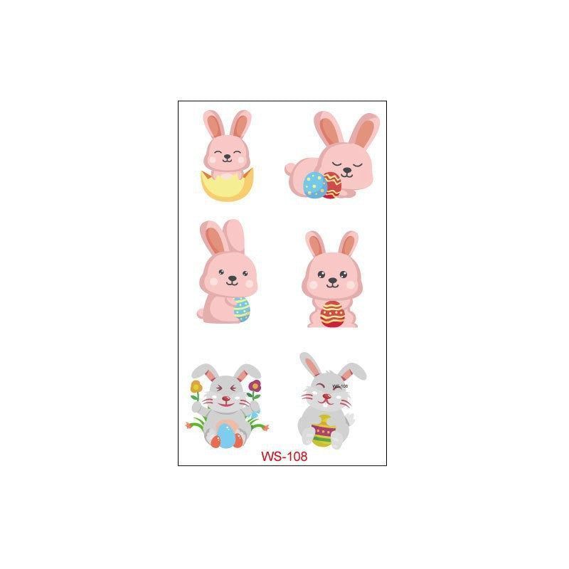 New Children Easter Tattoo Sticker Rabbit Egg Holiday Party Disposable Tattoo Sticker  Fashion