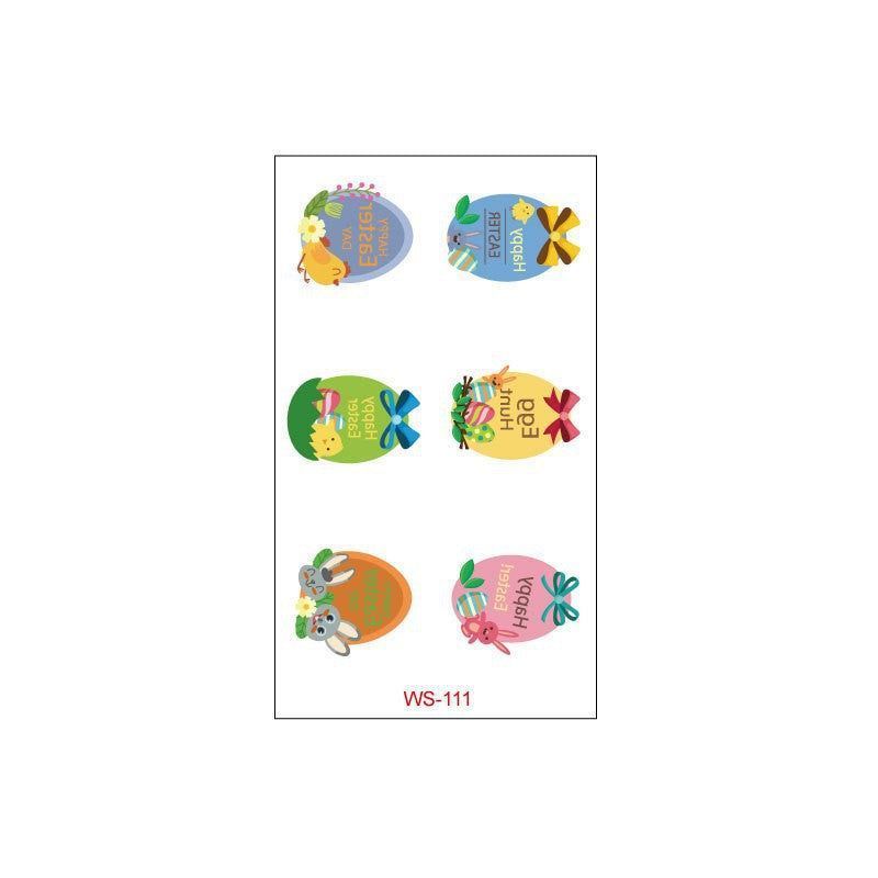 New Children Easter Tattoo Sticker Rabbit Egg Holiday Party Disposable Tattoo Sticker  Fashion