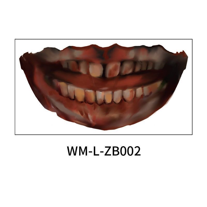 New In Stock Halloween Horror Party Mouth Tattoo Sticker Thriller Lip DIY Decoration Makeup Props Tattoo