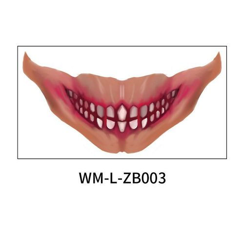 New In Stock Halloween Horror Party Mouth Tattoo Sticker Thriller Lip DIY Decoration Makeup Props Tattoo
