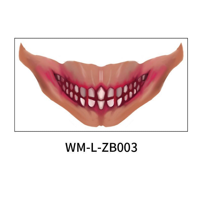 New In Stock Halloween Horror Party Mouth Tattoo Sticker Thriller Lip DIY Decoration Makeup Props Tattoo