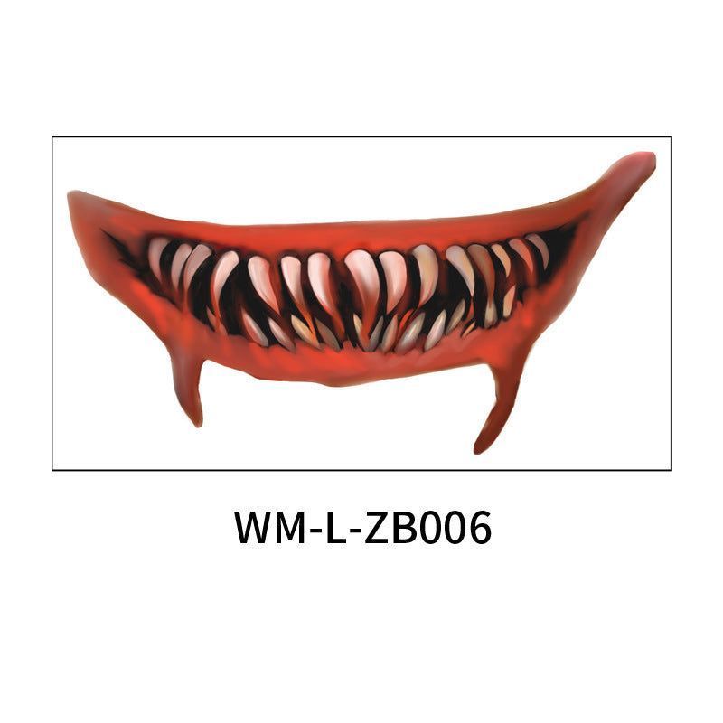 New In Stock Halloween Horror Party Mouth Tattoo Sticker Thriller Lip DIY Decoration Makeup Props Tattoo