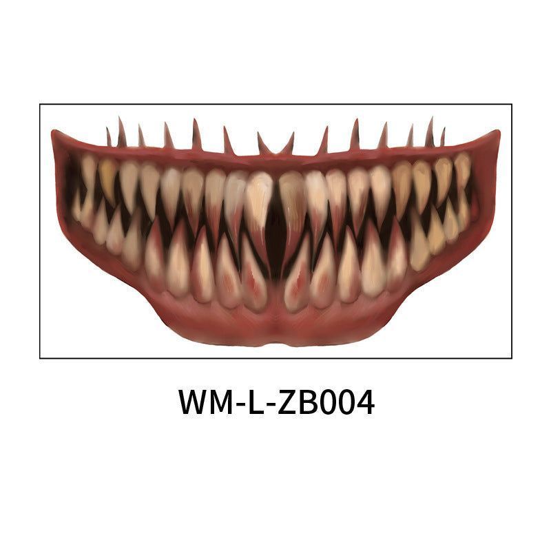 New In Stock Halloween Horror Party Mouth Tattoo Sticker Thriller Lip DIY Decoration Makeup Props Tattoo